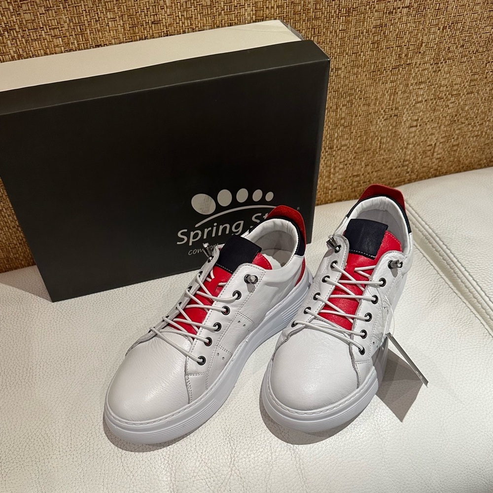 NIB Spring Step Stylish Sneakers.elastic toggle laces for easy on and off. s 38 - Picture 5 of 14